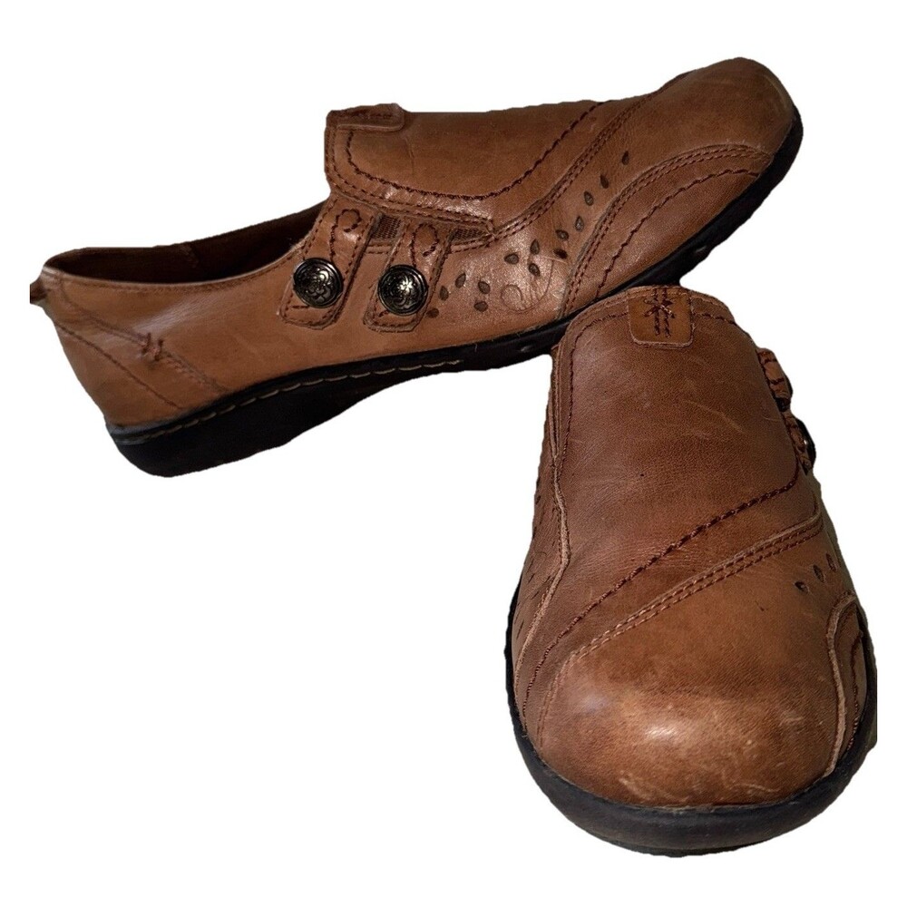 Rockport Women's Size 9 M Daisey Brown Leather Loafers Shoes Slip-On